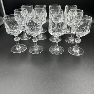 Vintage Bavarian Bleikristall Small Stem Crystal Glasses Set of 12 Germany 5"